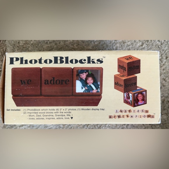Inspired Generations Photo Blocks NEW Wood Mom Dad Grandpa Grandma - Picture 4 of 4